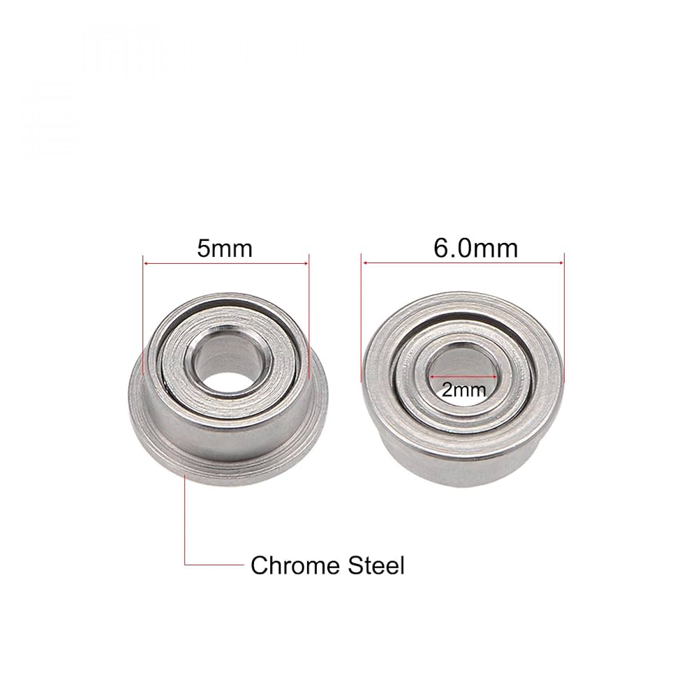 Amazon | uxcell フランジ玉軸受 MF52ZZ 内径2mm×外径5mm×幅2.5